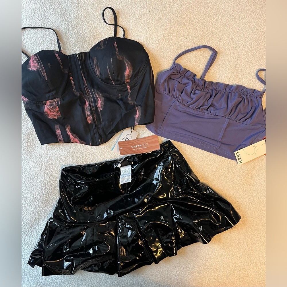 Bustier Burlesque Style Bundle. 3 items. NWT. Sizes XS/2 (skirt) & S (tops)